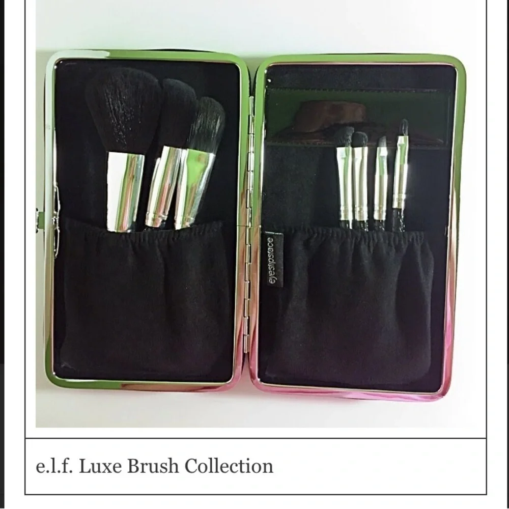 ELF New Luxe Brush Collection 7 Pieces with Black Croc Case - Picture 10 of 11